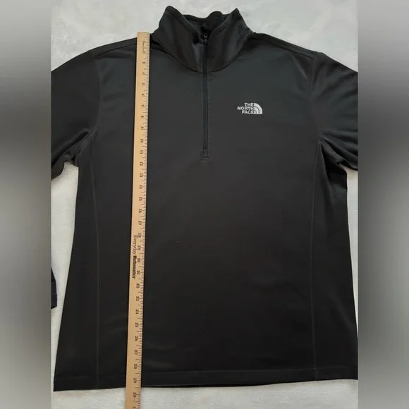The North Face Sweatshirt Black Dark Gray Glacier Fleece 1/4 Zip Pullover XL - Picture 3 of 8